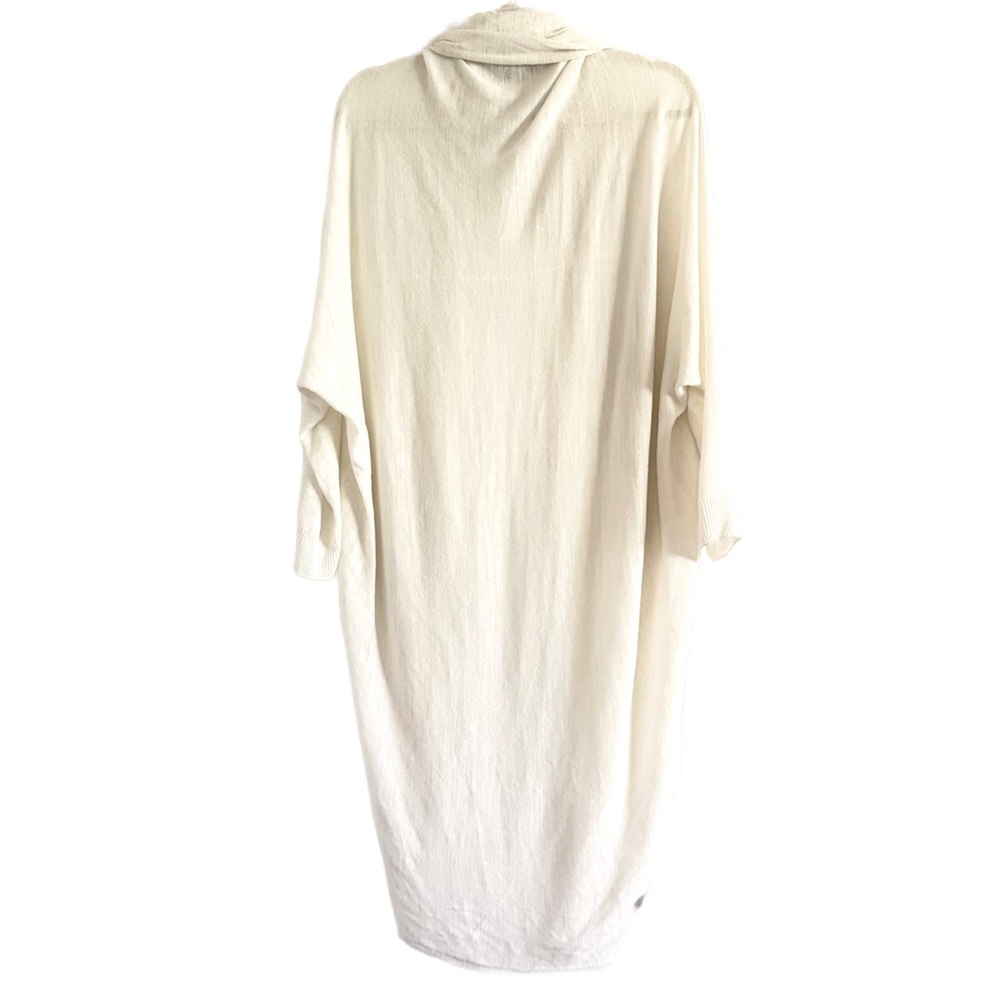 Theory Knit White Linen Blend Cocoon Longline Open Front Cardigan M/L - Picture 3 of 7